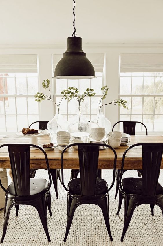 Black Metal Farmhouse Chairs