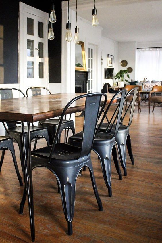 Black Metal Farmhouse Chairs